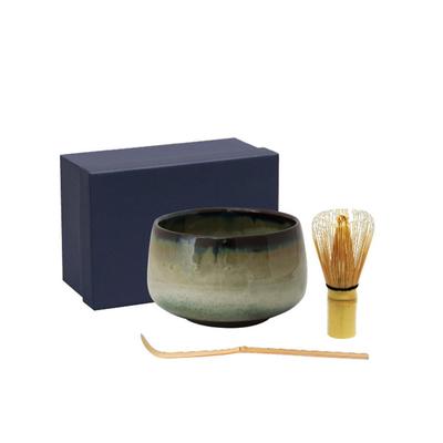 World Create Aika Hasami Ware Matcha Set D20 14980 3-Piece (Evening) Size Approx. W13.5 H8.5