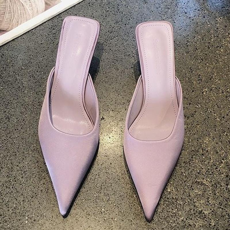 Fashion Pointed Toe Woman Mules Shoes High Heels Elegant Pumps Summer Slingback Slippers Sexy Women Sandals 2025 Cozy Women’s Chaussures