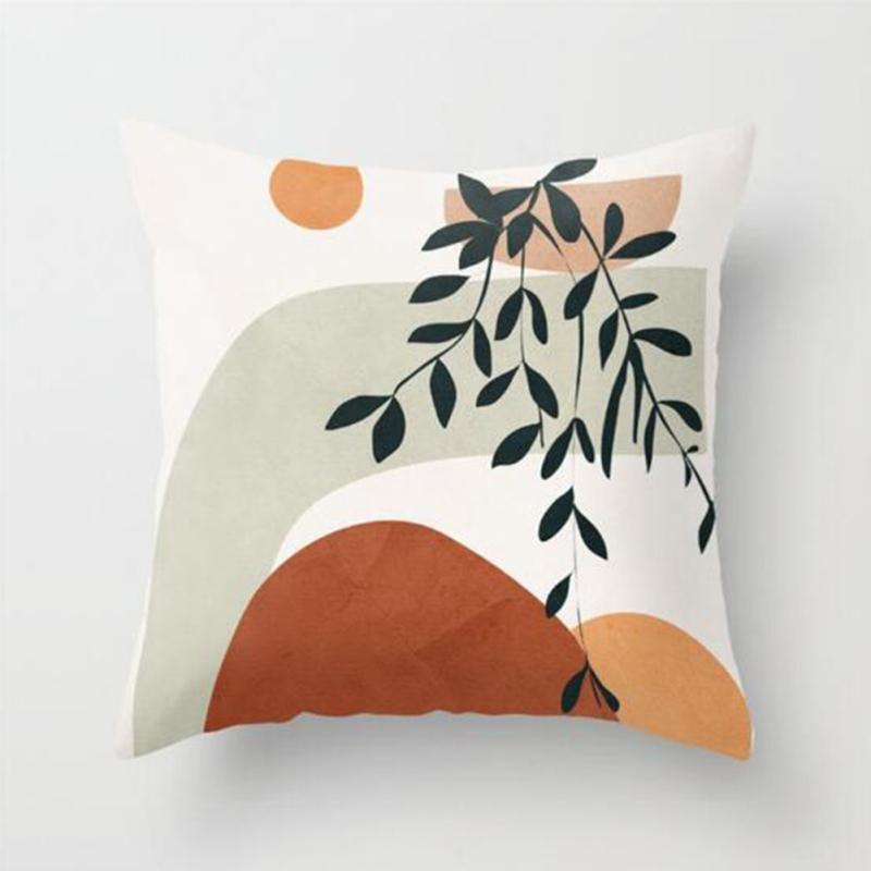 Наволочка с абстрактным растительным принтом 45*45 см, плюшевая наволочка, чехол для дивана