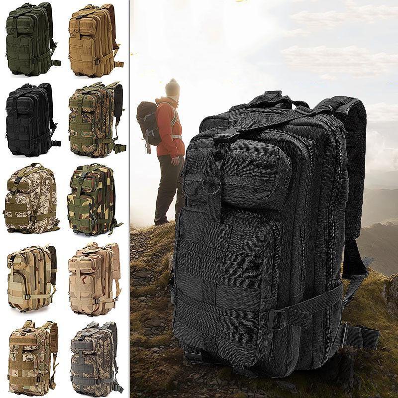 Large Capacity Outdoor Military Tactical Army Camping Hiking Backpack Rucksack With Padded Adjustable Straps