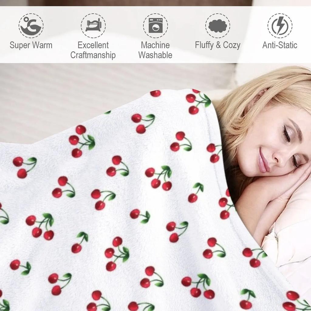 Sweet cherry pattern Throw Blanket Extra Large Throw Blanket throw blanket for sofa Shaggy Blanket