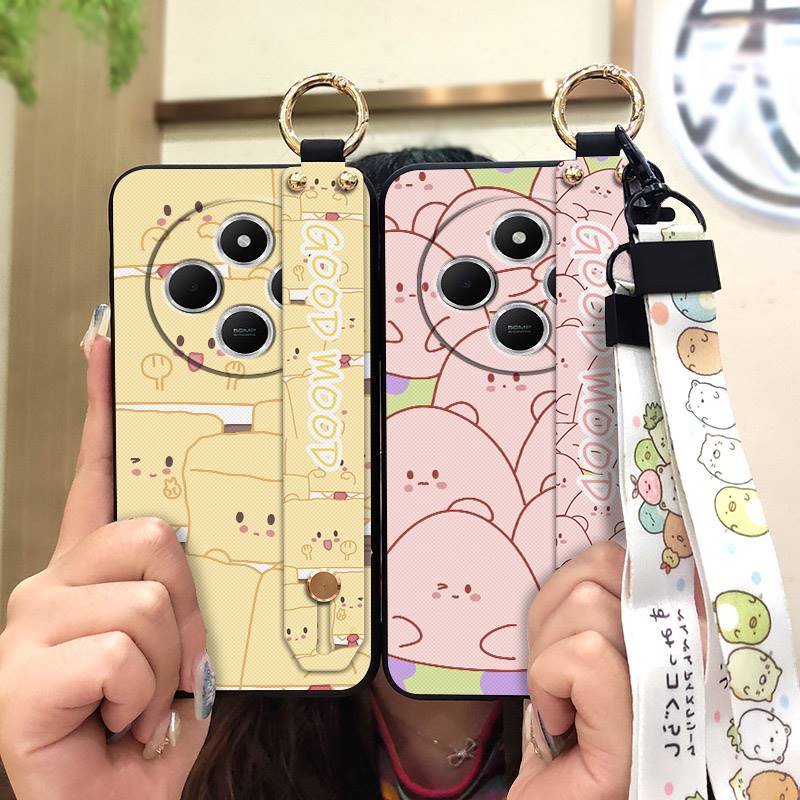 Silicone Soft case Phone Case For Redmi 14C 4G/14R 5G/A3 Pro 4G/POCO C75 Ring Shockproof Lanyard Durable Fashion Design