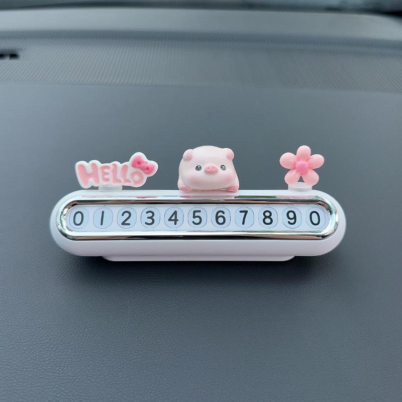 Cute Temporary Parking Phone Number Plate for Car Interior