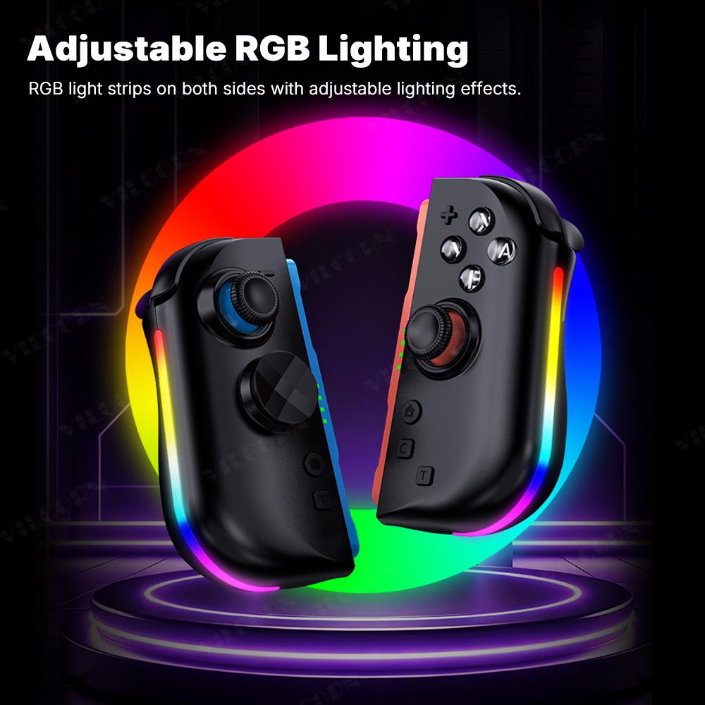 Magnetic Wireless Controller For Switch 2 One-Key Wake Up RGB Light Hall 3D Joystick Turbo Gamepad Programmable Back Buttons Set