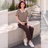 Women's Striped Loose T-shirt Set