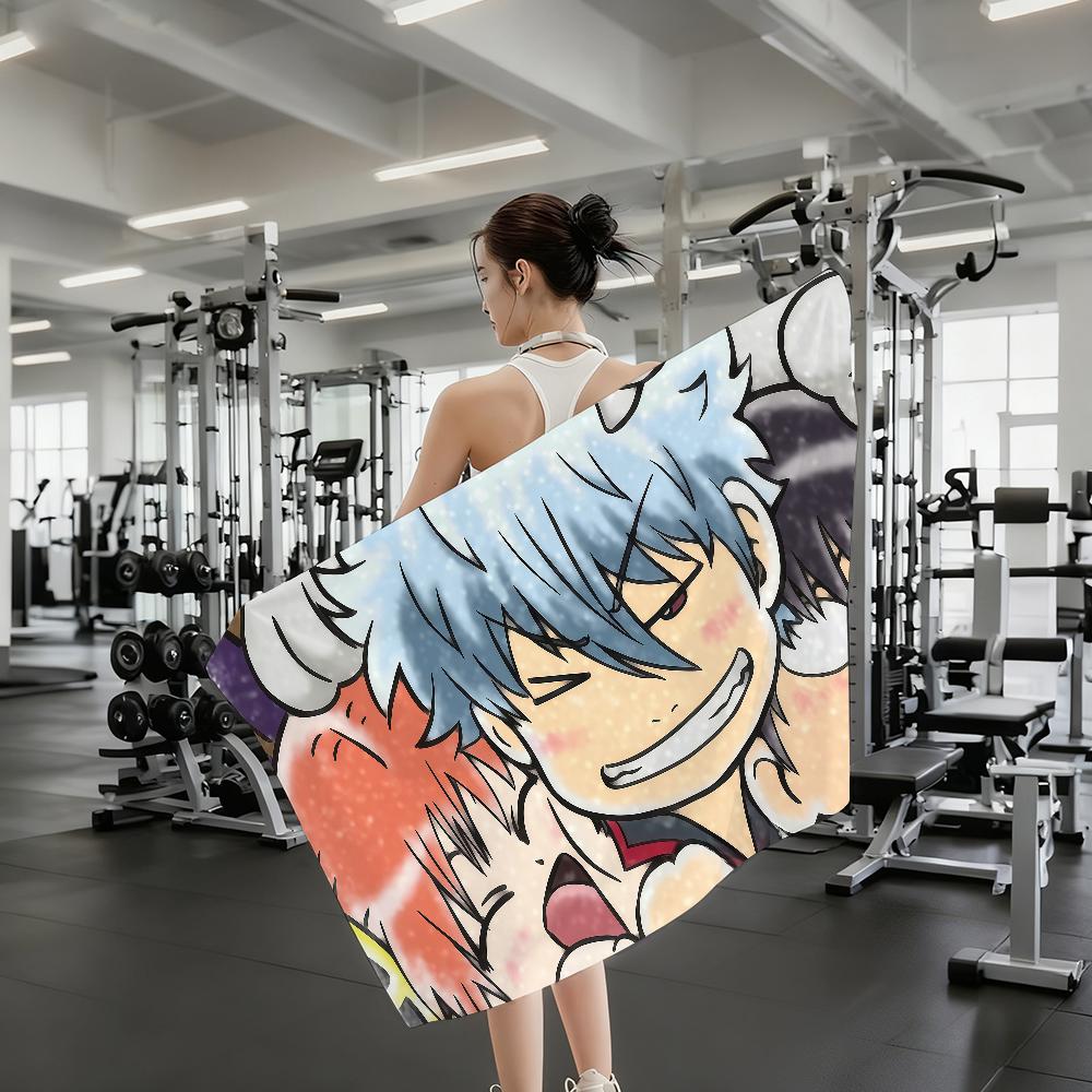 Serviette Anime Gintama Séchage Rapide Serviettes de Plage Conviennent Pour Les Piscines Camping Yoga Et La Salle de Sport