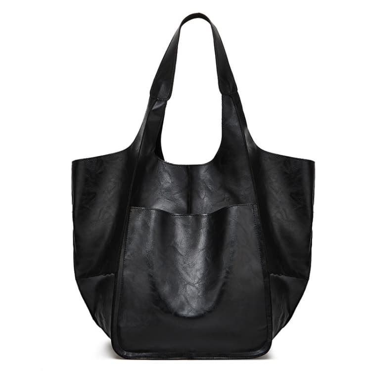 

Ретро простая женская большая сумка-тоут handbag чёрный