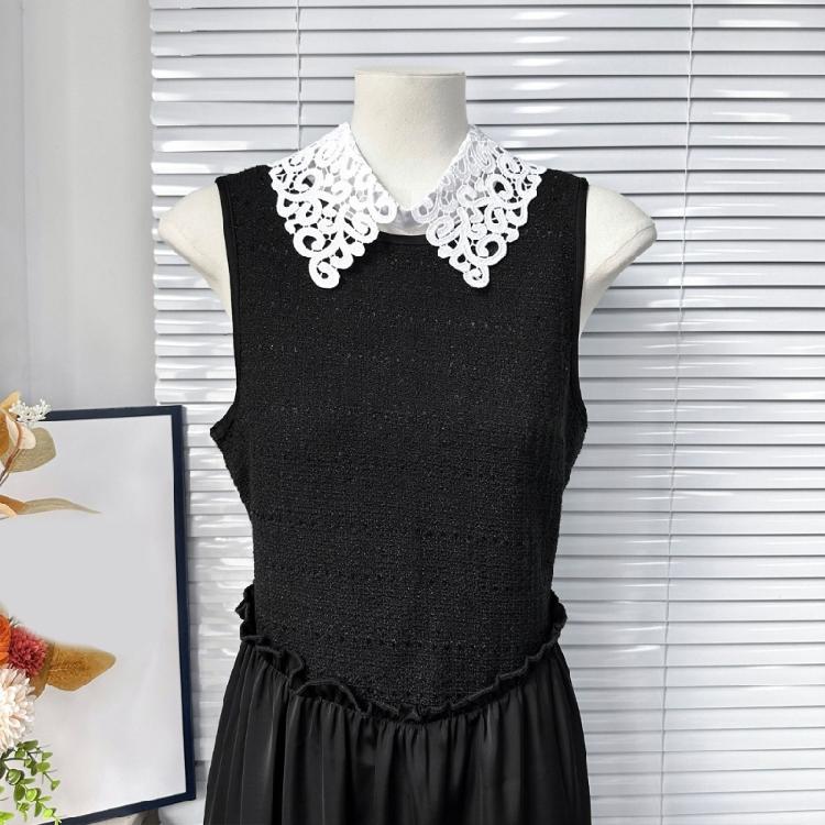 Breathable False Collar Accessory Openwork Pattern Pointed Collar for Women Sweater All Matching Neck Decoration
