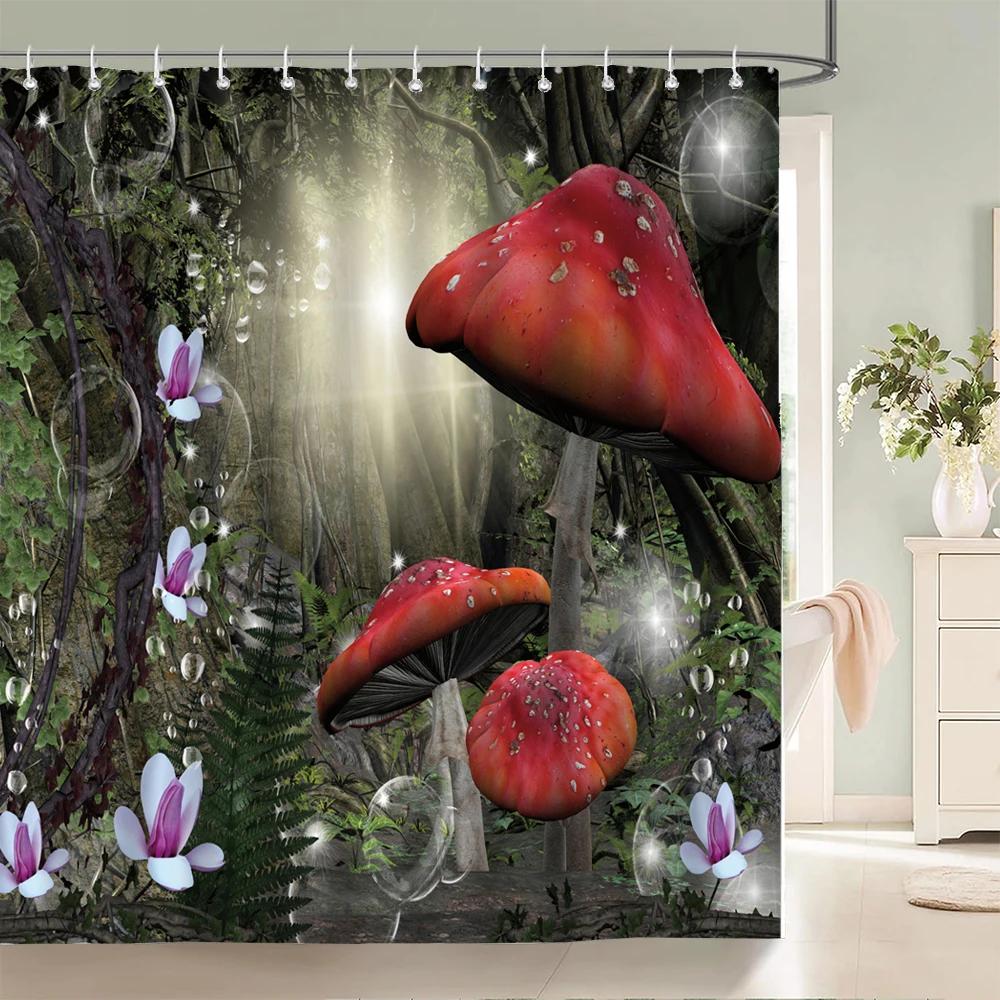 Home Shower Curtains for Bathroom Waterproof Fabric Fairy Tale Forest Cartoon Children Bathroom Curtains Shower Curtain