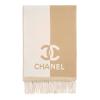 CHANEL Brand Logo Print Wool Wool Scarf Women's Brown