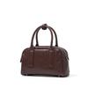 Genuine Leather Women's Bag New Bowling Cross-border Crystal Vegetable Tanned Cowhide Boston All-match Portable Cross-body