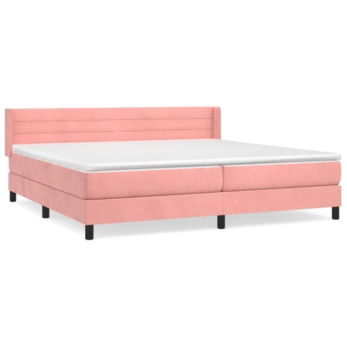 3131044 vidaXL Lit à sommier tapissier avec matelas Rose 200x200 cm Velours