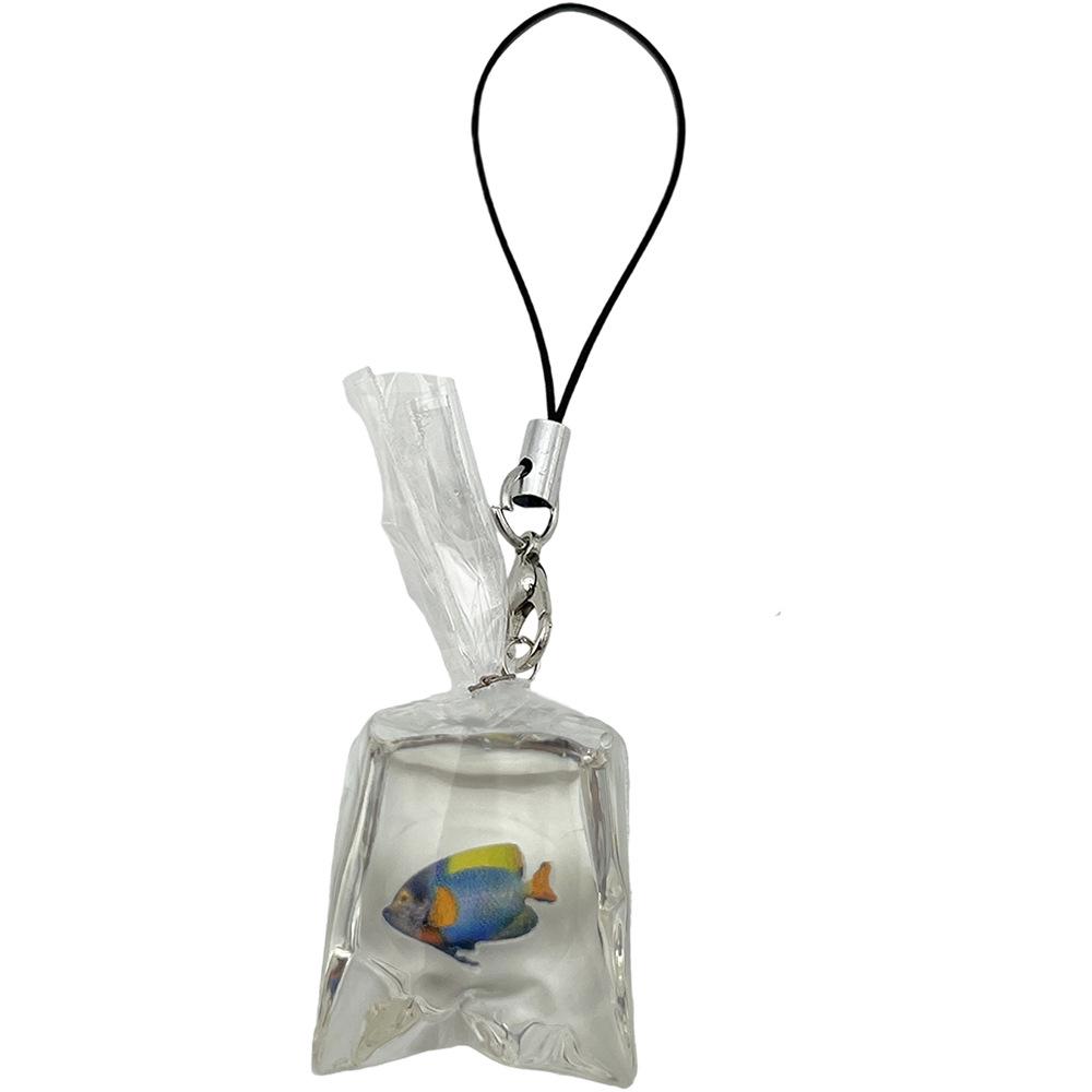 Tropical Fish Resin Keychain - 3D Transparent Goldfish Pendant Decoration