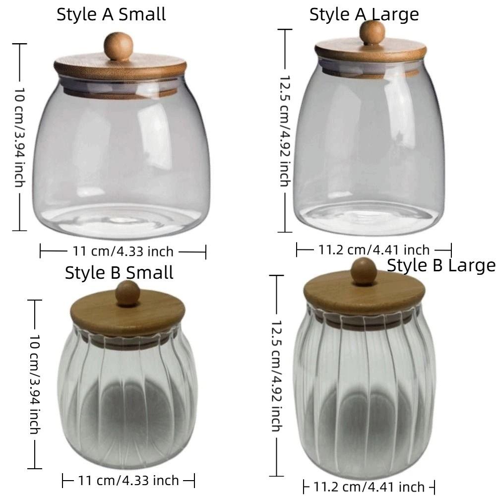Transparent Airtight Glass Containers Moisture Proof Tea Storage Jar Coffee Bean Seasoning