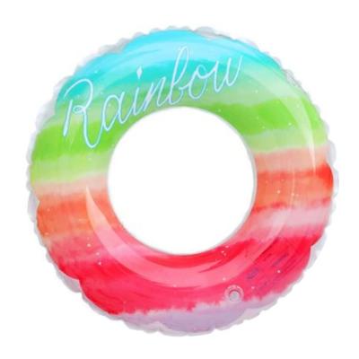 HappyHome Regenbogen Kinder Schwimmring, Unisex, Glitzerndes Regenbogen-Design, für Jungen und Mädchen (#90)