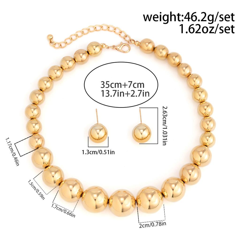 European and American jewelry, exaggerated cyberstyle multi-layer round bead stacking necklace, simple and personalized beaded necklace