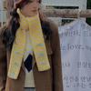 Japanese Korean Autumn Winter Girls' Lamb Wool Scarf Color Block Niche Dopamine Warm Neck Warmer