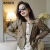 KAISER Women's Double-Breasted Sheepskin Leather Jacket