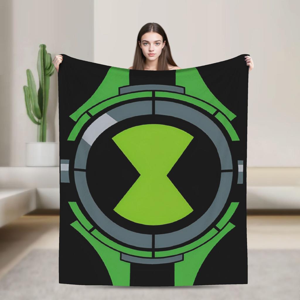Ben 10 Omnitrix Unleashed Flannel Blankets  Warm Soft Bedding Throws for Couch Bed Picnic Aesthetic Bedspread Sofa Bed Cover
