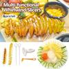 Tornado Potato Kitchen Gadget: Hand-Cranked Spiral Slicer & Tower Knife Set