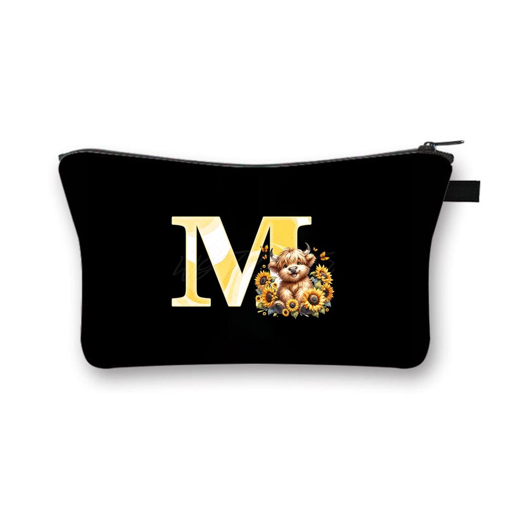 Letter printing primary school students stationery zipper pencil bag change bag multi-functional cosmetic bag storage bag