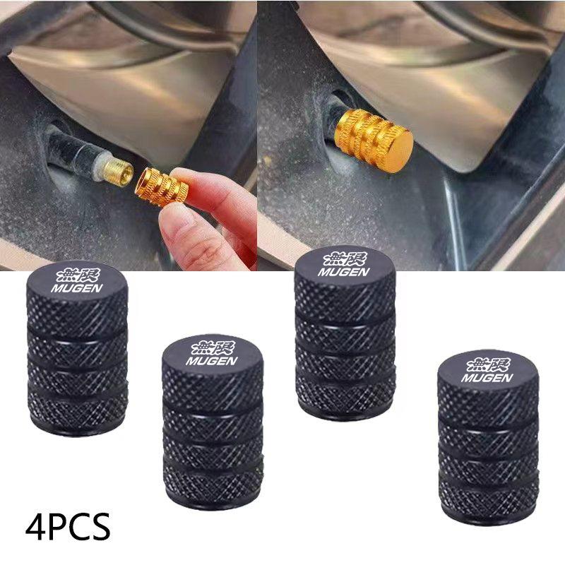 4pcs Car Wheel Tire Valve Caps Tyre Stem Covers Airdust Waterproof For Honda Mugen Power Civic Type R Accord CRV Hrv Accessories YNGHK1