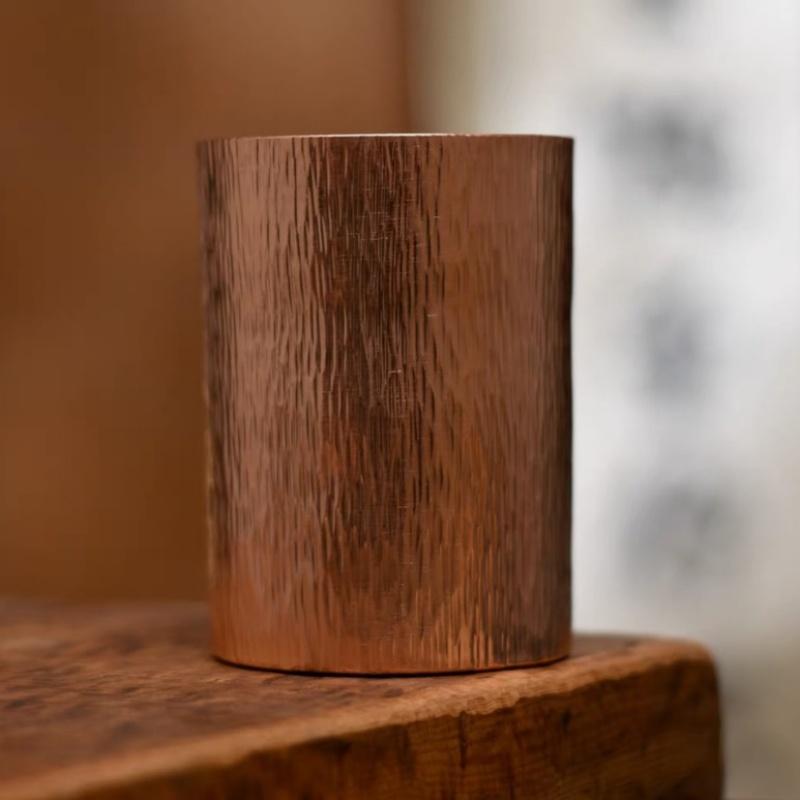 

Vintage Pure Copper Coffee Mug,Handcrafted Tree Texture Weave Breakfast Mule Milk Beer 400 ml Juice Cup,Tea Tumbler Tableware 400ml