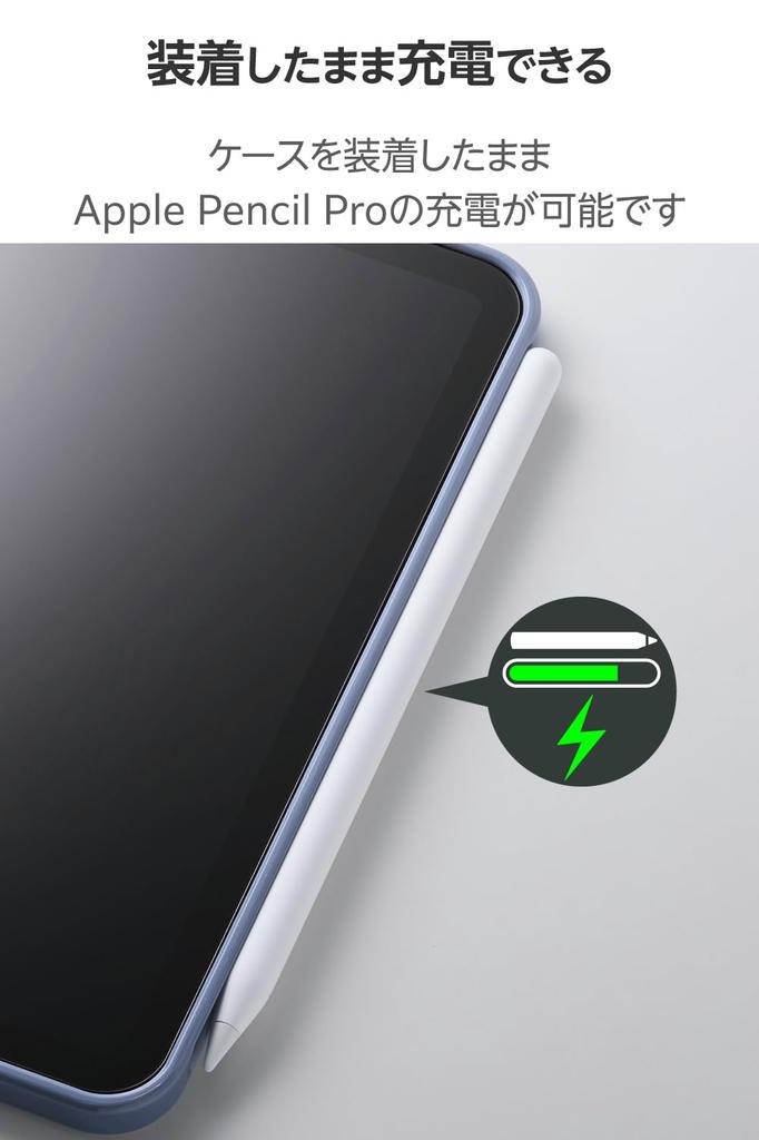 Elecom IPad Mini Pro Case Clear Polycarbonate Back with TPU Lightweight (A17 2024) (6th Generation) Cover, Sides, Blue-Gray, TB-A25STSLOBG