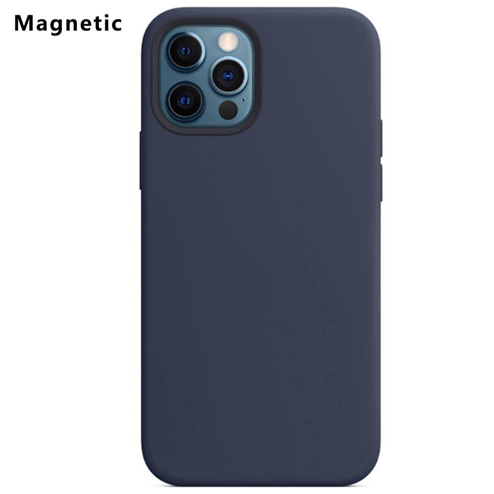For iPhone 12 Pro Max Compatible with MagSafe Liquid Silicone Phone Back Cover (No Logo)