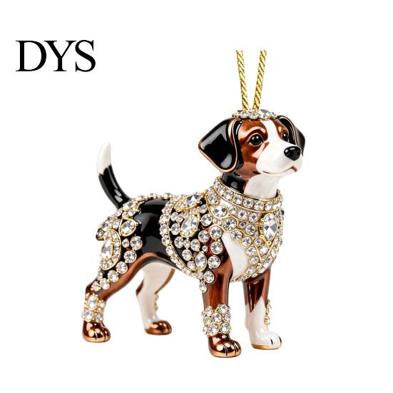 Flat Acrylic Animal Decorations Christmas Ornament, Xmas Tree Hanging Decoration, Ornament Rhinestone Pendant for Holiday Party Decor Decorative