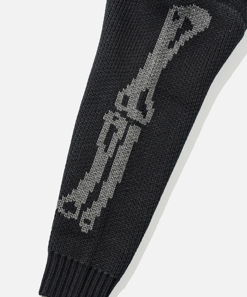 VASTIC Bone Jacquard Hoodie Knit_Black / Charcoal