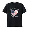 Make America Pray Again Christian USA Heart Distressed T Shirt Vintage Washed Soft Slightly Streetwear Graphic
