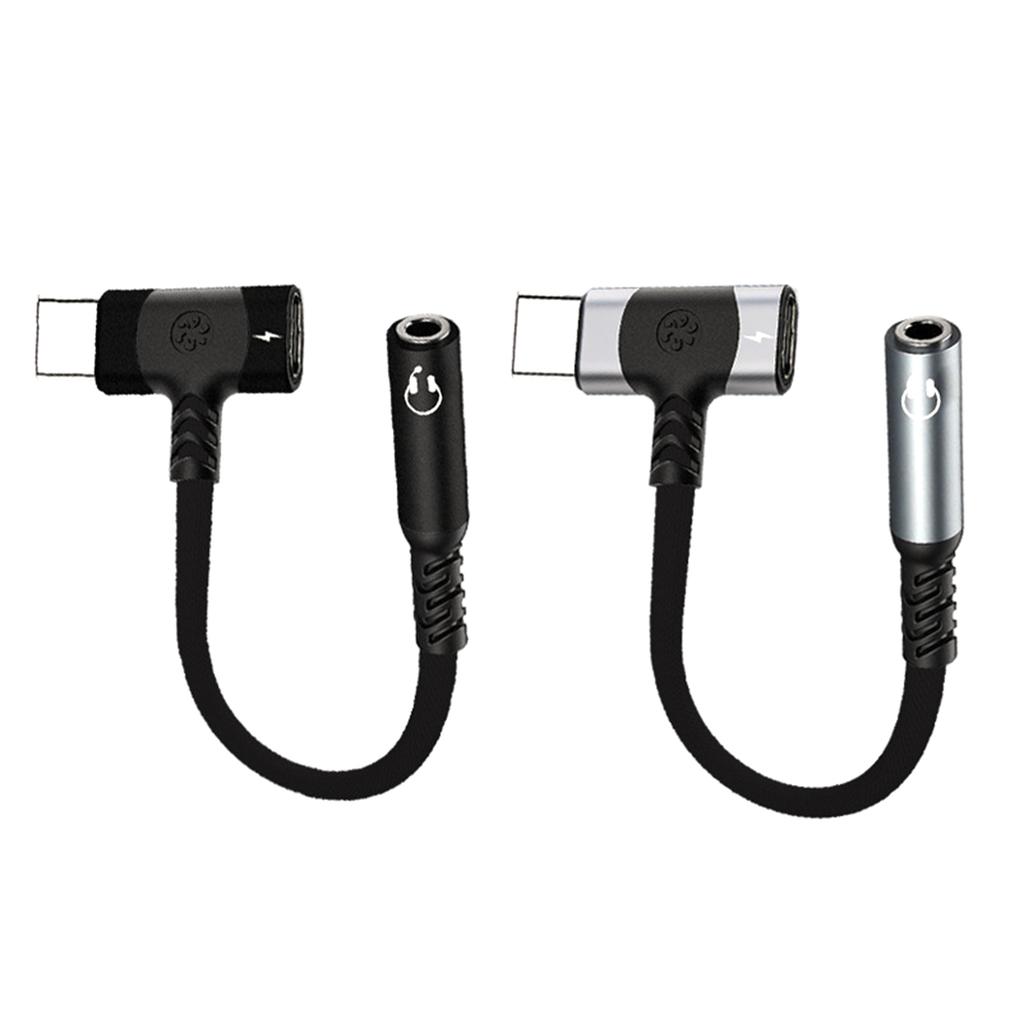2 In 1 Type C To 3.5mm Female Sound Connectors Wear Resistant for Smartphone Music Performances Headphone Stereo Cord