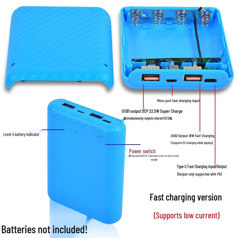 4-Section 18650 Battery Box Power Bank Shell Kit