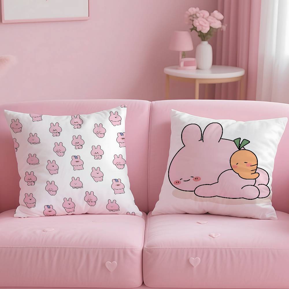 Cartoon A-Asamimichan Cute Bunny Pillow Case pattern printing pillowcase living room sofa cushion cover bedroom room decor