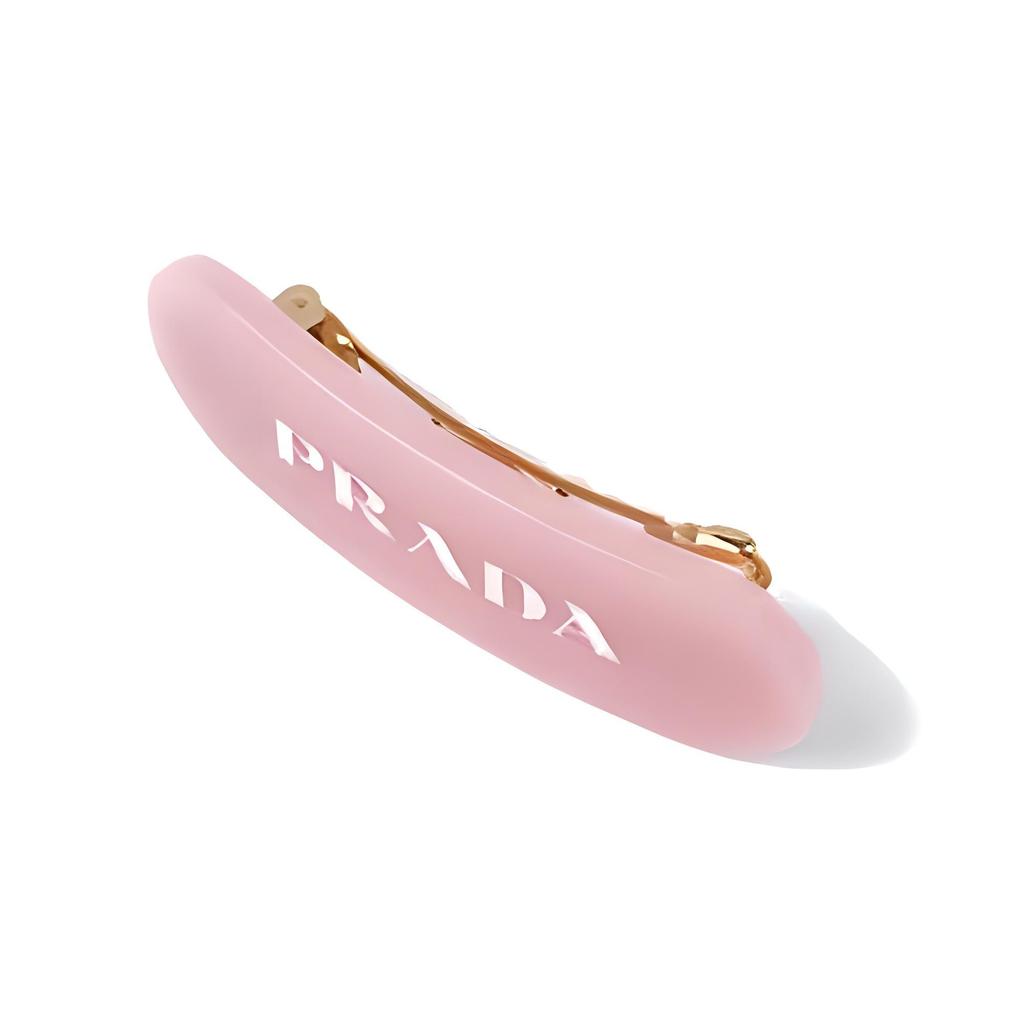Prada Back Letter Logo Hair Clip Women Hair Accessories Pink 1IF1082CLPF0E18