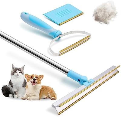 Halı Tırmığı Evcil Hayvan Tüyü Temizleyici Seti Evcil Hayvan Tüyü Temizleme Aracı Teleskopik Sap Halı Tırmığı Köpek Kedi Tüyü İçin 180° Döner Halı Tıraşı