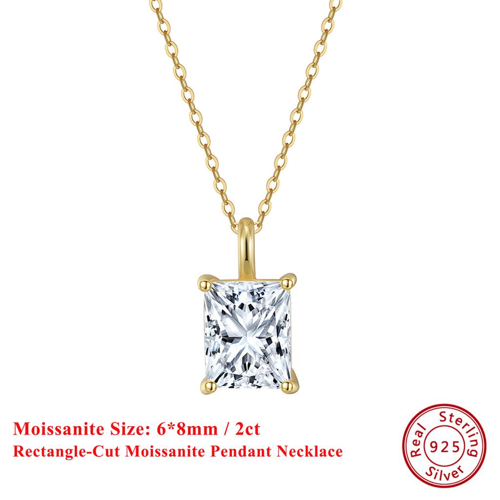 EFFIE QUEEN 1ct /2ct /3ct /4ct Moissanite 100% 925 Silver Pendant Necklace for Women, Men Wedding Party Wearing 2025 Trend MON06