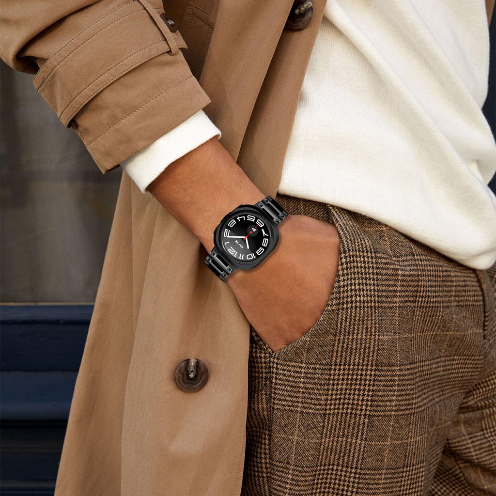 Pro Samsung Galaxy Watch Ultra 47mm Nerezový řemínek k hodinkám Design spony Náramek