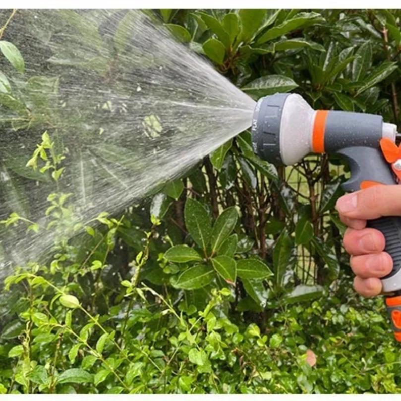 Adjustable TPR Garden Hose Spray Nozzle Anti-Drop Corrosion Resistant Water Sprayer for Lawn Watering, Car Washing & Household