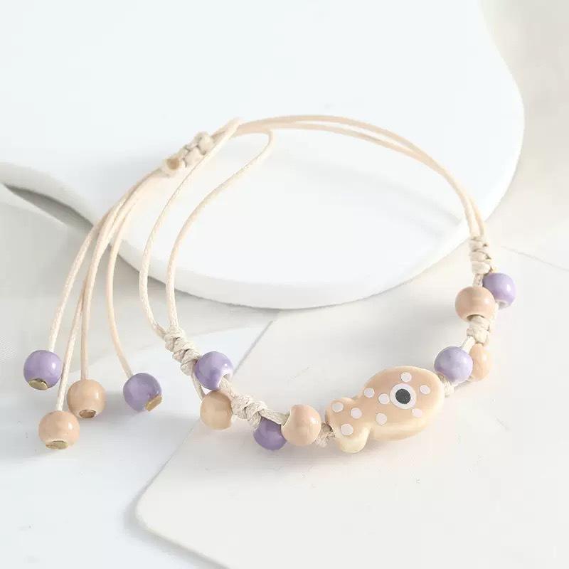 Jingdezhen Keramik Perlenarmband - Handgewebtes Porzellan mit Muschelakzenten