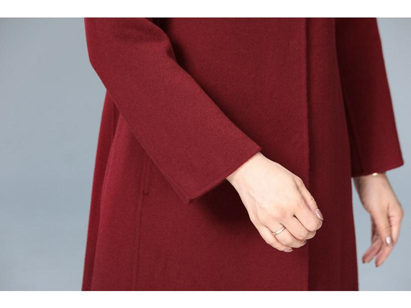 Mid-Length Double-Faced Cashmere Coat for Middle-Aged and Elderly Women - Autumn/Winter High-End Slim Wool Jacket