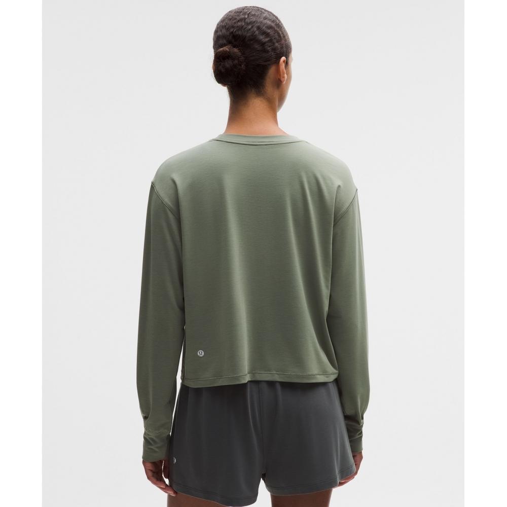 Lululemon Jersey Training Long Sleeve Shirt Wordmark Willow Leaf