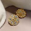 Flower Stud Earrings Light Luxury High Sense Exquisite Earrings Fashion Retro Design Sense Niche Earrings