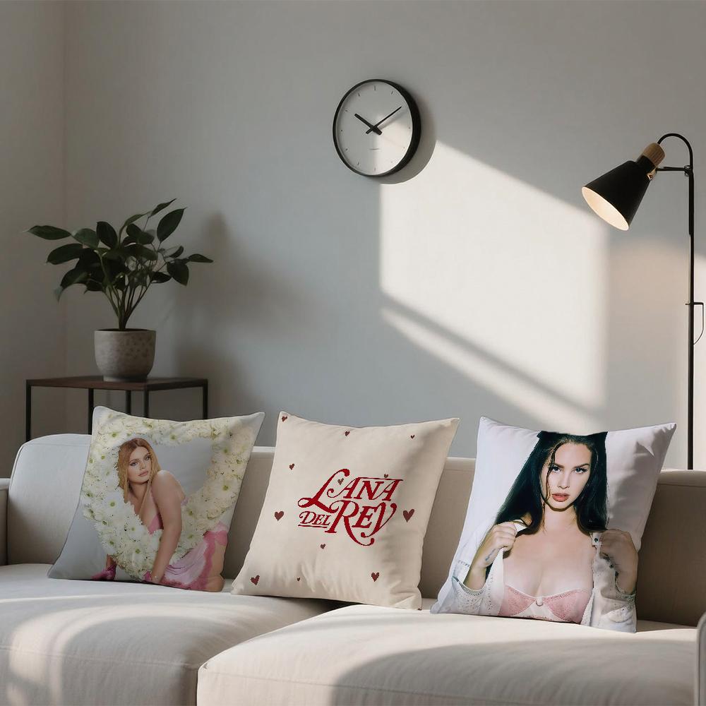 L-Lana Singer D-Del R-Rey cushion cover Square Sofa Cushion Cover Casual Skin-Friendly Comfortable Pillow Cover