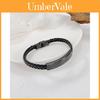 Vintage Schwarzes Edelstahlarmband Großhandel Mode Geflochtenes Lederarmband Schmuck