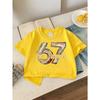 European Sizes Boys' T-Shirt Six Seven Number Art Print, Ldeal for Outdoor Activities, Soft Knitted Top, Comfortable And Breathable