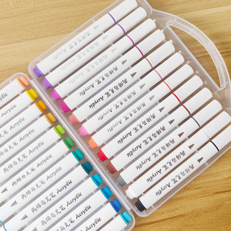 Haltungsverbessernde Acryl-Markerstifte - 24 Farben für Kunst von Schülern und Kindern, DIY-Notizbücher und zum Ausmalen