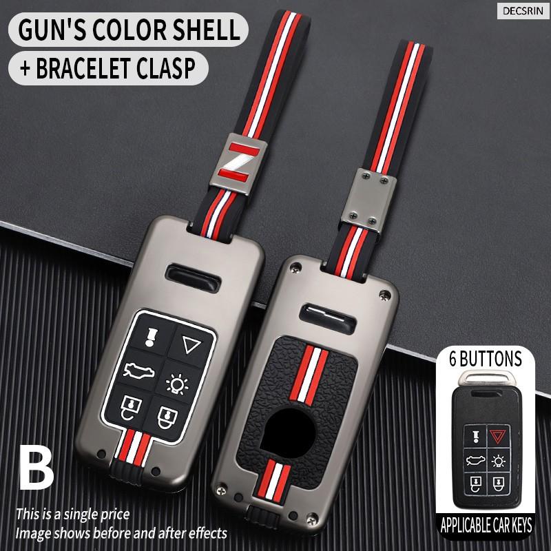 Zinc Alloy+Silicone Car Key Case Cover For Volvo XC60 V60 S60 S80 XC70 V40 5 6 Buttons Remote Key Protection Holder Shell