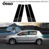 4 st/set Svart pelarkåpa i kolfiber för Peugeot 307 Halvkombi/Sedan 2004-2013 Dörrlister Fönsterlister Bilklistermärken